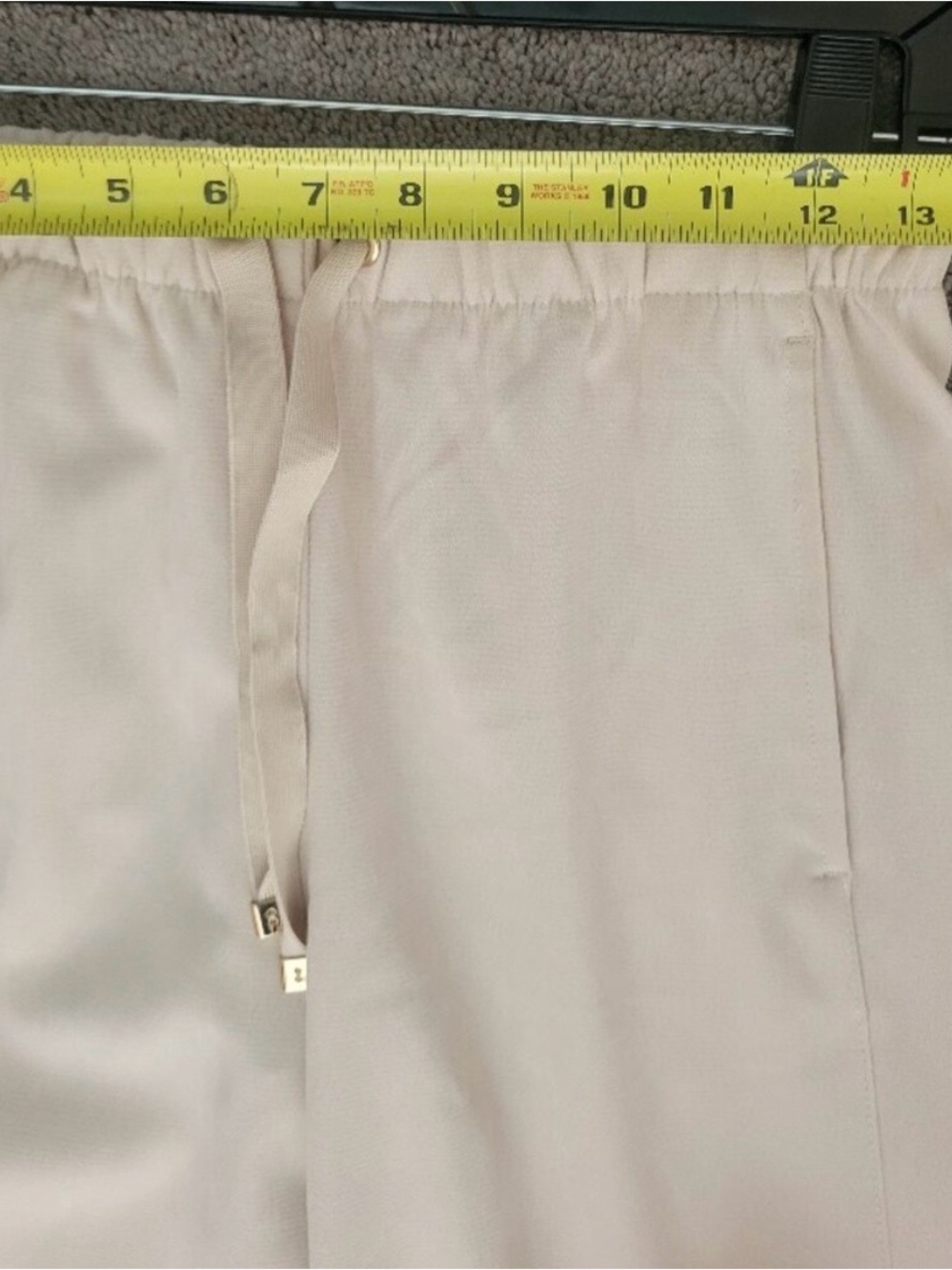 ZARA Cream Off-White Wide Leg Elastic Waist Drawstring Pants XS (Fits Small) - Picture 10 of 11